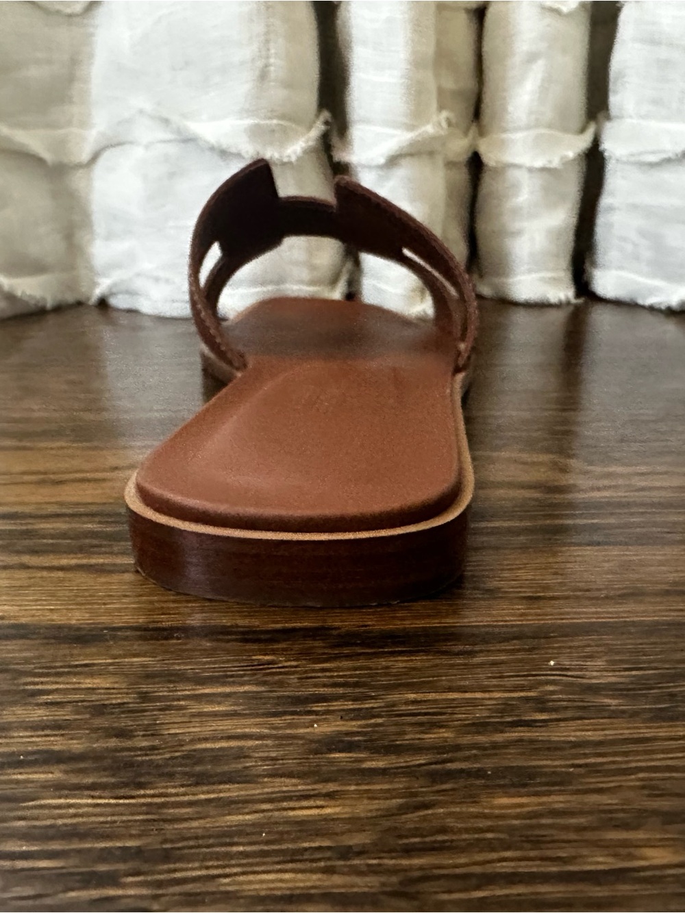 Hermes Cognac Brown Oran Slide Sandals - Picture 4 of 8
